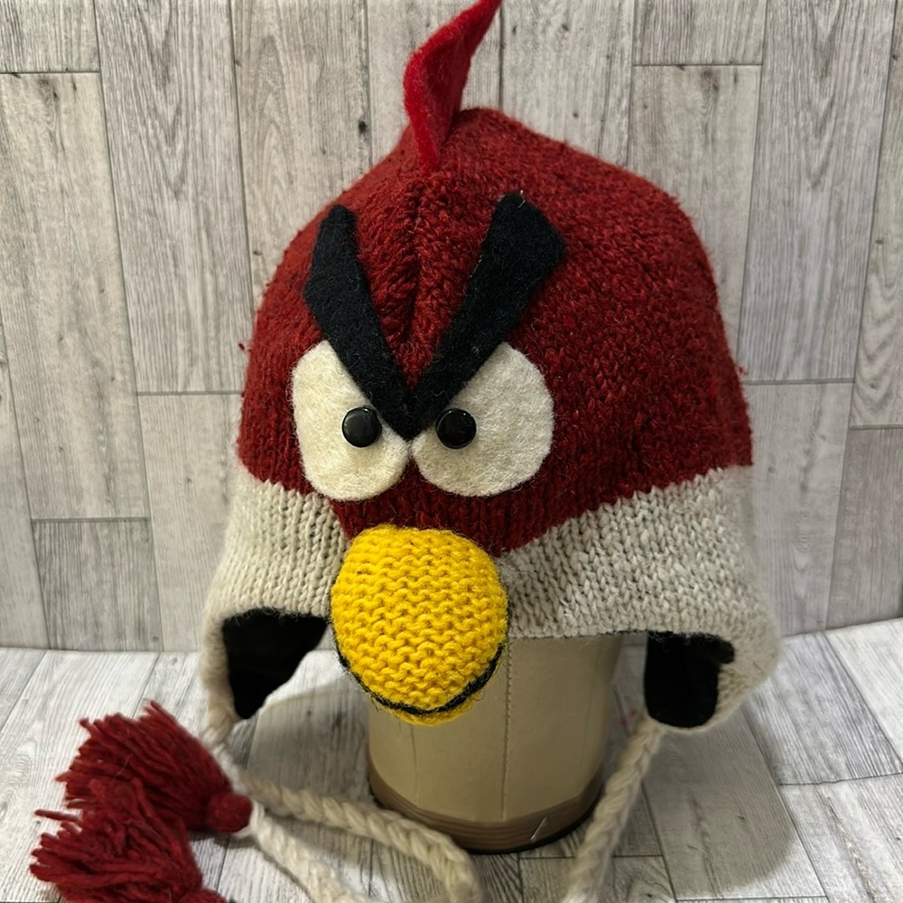 Handmade angry birds knitted winter hat